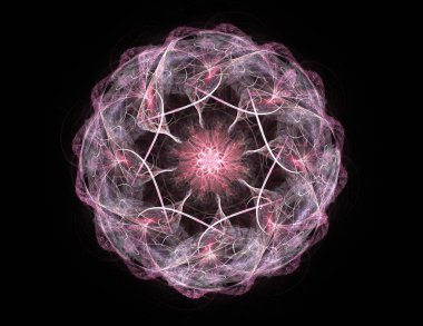 Soyut bir bilgisayar koyu arkaplanda modern fraktal tasarım üretti. Soyut fraktal renk dokusu. Dijital sanat. Soyut Form ve Renkler. Tasarımınız için soyut fraktal element deseni. Dinamik şekilli yumuşak renk üçgeni spirali