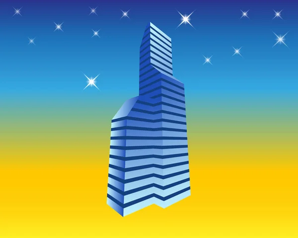 Ilustracja Panoramę Miast Wieżowiec Biurowce — Wektor stockowy