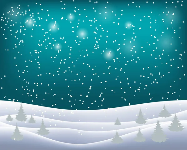 美しい冬の風景 ベクターイラスト — ストックベクタ
