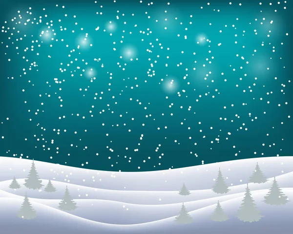 Schöne Winterlandschaft Vektorillustration — Stockvektor