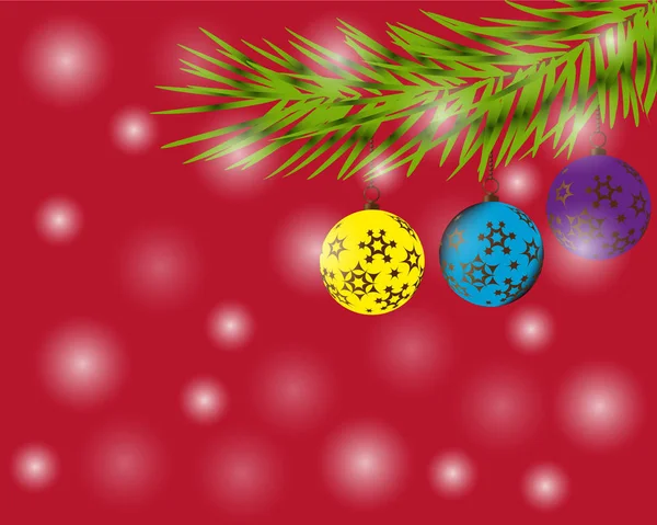 Elegante Weihnachtsgold Illustration Mit Weihnachtskugeln Eleganter Vektorhintergrund Mit Tannenzweigen Frohes — Stockvektor