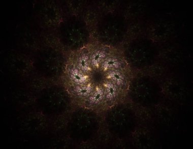 Dantelli renkli saat desen. Dijital fractal sanat tasarım. Kutsal semboller işaretler geometrisi soyut tasarım. Astroloji simya sihirli tasarımlar. Geometrik sarmal. Soyut renkli fraktal doku.