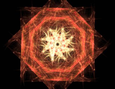 Soyut bir bilgisayar modern fraktal tasarım koyu arka plan üzerinde oluşturulan. Fraktal renk doku soyut. Dijital sanat. Soyut Form ve renk. Soyut fraktal öğe desen tasarım için.