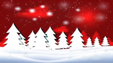 Kış manzarası. Karlı kış ağaçlar altında düşen kar kış park boyunca. Düşen kar taneleri ile karlı kış sahne. Karlı kış manzara. Winter park kar yağışı sırasında. Park kış sahne