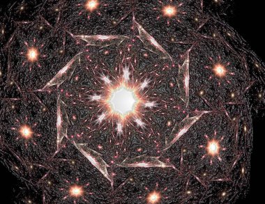 Soyut fraktal arka plan - bilgisayar tarafından oluşturulan görüntü. Dijital sanat. Daireleri merkeze doğru yakınsak. Kapakları, posterler, masaüstü duvar kağıdı için