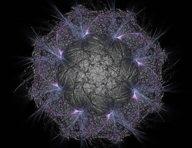 Bilim, teknoloji ve tasarım konularında fraktal radyal desen