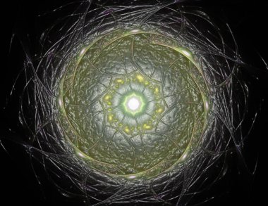 Bilim, teknoloji ve tasarım konularında fraktal radyal desen