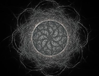 Uzay serisi geometrisini. Görsel olarak çekici zemin kavramsal Izgaralar eğrileri ve fraktal öğeleri öğesi olarak düzenleri fizik matematik teknoloji bilim ve eğitim için uygun yapılmış