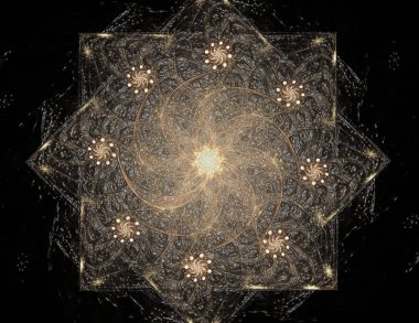 Bilim, teknoloji ve tasarım konularında fraktal radyal desen