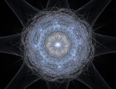 Soyut bir bilgisayar modern fraktal tasarım beyaz arka plan üzerinde oluşturulan. Fraktal renk doku soyut. Dijital sanat. Soyut Form ve renk. Soyut fraktal öğe desen tasarımınız için. Parlak deniz çiçek yıldız. Güzel soyut fraktal flo