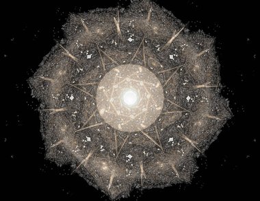 Soyut objektif parlama yer ya da zaman seyahat kavramı geçmiş