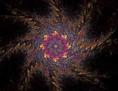 Dantelli renkli saat desen. Dijital fractal sanat tasarım. Kutsal semboller işaretler geometrisi soyut tasarım. Astroloji simya sihirli tasarımlar. Geometrik sarmal. Soyut renkli fraktal doku.