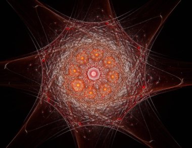 Soyut bir bilgisayar koyu arkaplanda modern fraktal tasarım üretti. Soyut fraktal renk dokusu. Dijital sanat. Soyut Form ve Renkler. Tasarımınız için soyut fraktal element deseni. Dinamik şekilli yumuşak renk üçgeni spirali