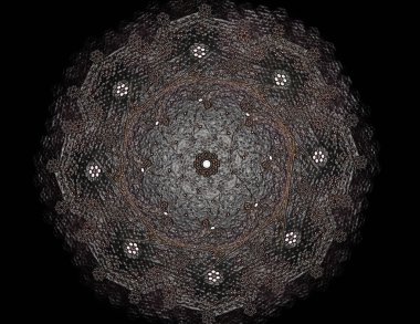 Dantelli renkli saat desen. Dijital fractal sanat tasarım. Kutsal semboller işaretler geometrisi soyut tasarım. Astroloji simya sihirli tasarımlar. Geometrik sarmal. Soyut renkli fraktal doku.