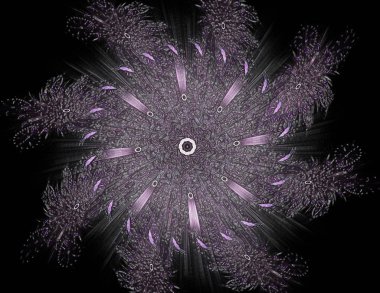 Soyut bir bilgisayar koyu arkaplanda modern fraktal tasarım üretti. Soyut fraktal renk dokusu. Dijital sanat. Soyut Form ve Renkler. Tasarımınız için soyut fraktal element deseni. Dinamik şekilli yumuşak renk üçgeni spirali