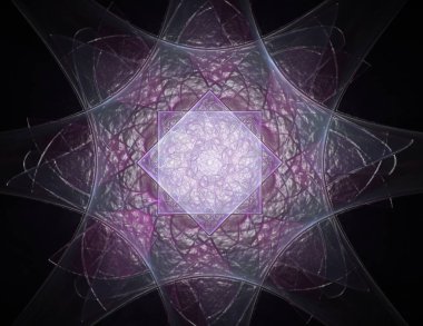 Soyut bir bilgisayar koyu arkaplanda modern fraktal tasarım üretti. Soyut fraktal renk dokusu. Dijital sanat. Soyut Form ve Renkler. Tasarımınız için soyut fraktal element deseni. Dinamik şekilli yumuşak renk üçgeni spirali