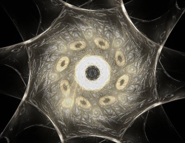 Soyut bir bilgisayar modern fraktal tasarım koyu arka plan üzerinde oluşturulan. Fraktal renk doku soyut. Dijital sanat. Soyut Form ve renk. Soyut fraktal öğe desen tasarım için.