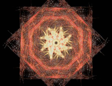 Soyut bir bilgisayar modern fraktal tasarım koyu arka plan üzerinde oluşturulan. Fraktal renk doku soyut. Dijital sanat. Soyut Form ve renk. Soyut fraktal öğe desen tasarım için.