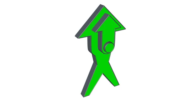 Arrow Model Shape Character Indicating Direction — Stock Photo, Image