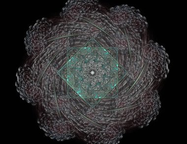 Dantelli renkli saat desen. Dijital fractal sanat tasarım. Kutsal semboller işaretler geometrisi soyut tasarım. Astroloji simya sihirli tasarımlar. Geometrik sarmal. Soyut renkli fraktal doku.