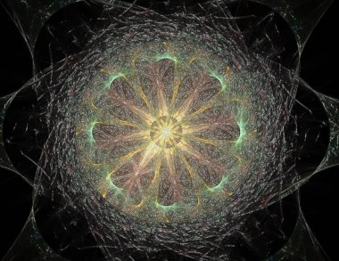 Dantelli renkli saat desen. Dijital fractal sanat tasarım. Kutsal semboller işaretler geometrisi soyut tasarım. Astroloji simya sihirli tasarımlar. Geometrik sarmal. Soyut renkli fraktal doku.