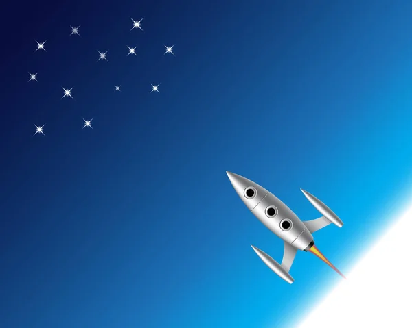 Raketa se poletí do vesmíru. Vektorové ilustrace. — Stockový vektor