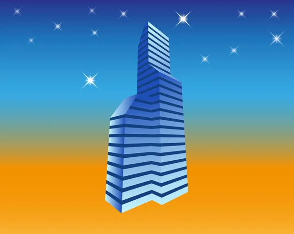 Illustration of urban skyscraper skyline of office blocks — Stock Vector