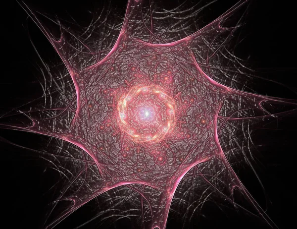 Aşağı düşen geometrik spiral. Soyut renkli fraktal metin — Stok fotoğraf