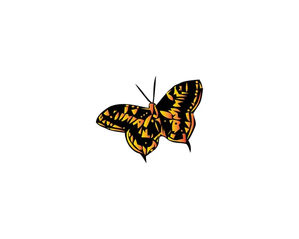 Abstracto de mariposa aislado sobre fondo blanco, ilustración vectorial — Vector de stock