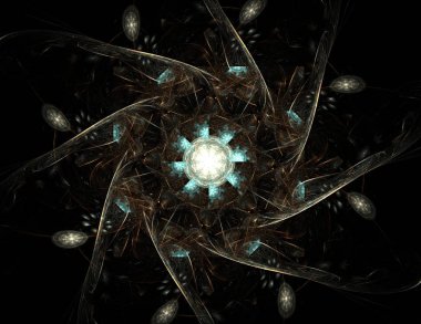 Uzay serisi geometrisini. Görsel olarak çekici zemin kavramsal Izgaralar eğrileri ve fraktal öğeleri öğesi olarak düzenleri fizik matematik teknoloji bilim ve eğitim için uygun yapılmış