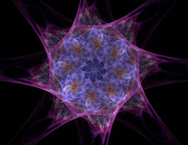 Dantelli renkli saat desen. Dijital fractal sanat tasarım. Kutsal semboller işaretler geometrisi soyut tasarım.