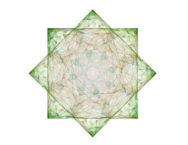 Dantelli renkli saat desen. Dijital fractal sanat tasarım. Kutsal semboller işaretler geometrisi soyut tasarım.