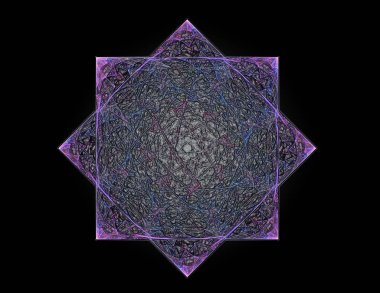 Dantelli renkli saat desen. Dijital fractal sanat tasarım. ABS