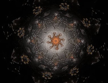 Soyut bir bilgisayar beyaz ba modern fraktal tasarım üretti