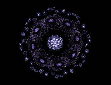 Soyut fraktal kırmızı arka plan ile kesişen daireler ve oval. disko ışıkları. Hareket illüstrasyon.