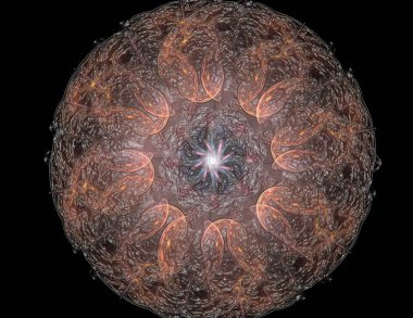 Aşağı düşen geometrik spiral. Soyut renkli fraktal metin