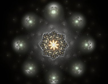 Soyut bir bilgisayar koyu BAC üzerinde modern fraktal tasarım oluşturuldu