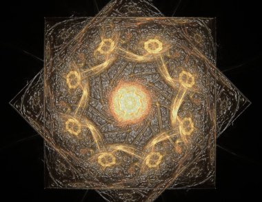 Dantelli renkli saat desen. Dijital fractal sanat tasarım. ABS