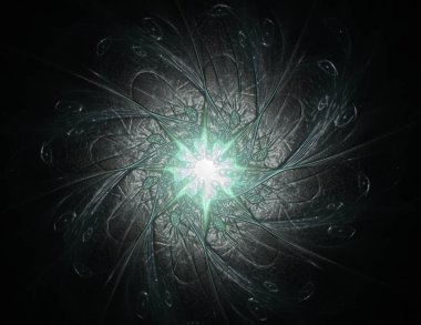 Aşağı düşen geometrik spiral. Soyut renkli fraktal metin