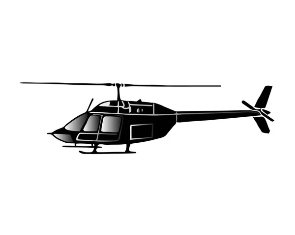 Ilustração vetorial de helicóptero em monocromático —  Vetores de Stock