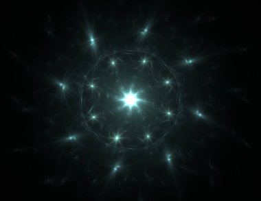 Soyut fraktal arka plan - bilgisayar tarafından oluşturulan görüntü. Dijital sanat. Daireleri merkeze doğru yakınsak.