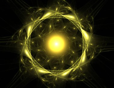 Soyut fraktal kırmızı arka plan ile kesişen daireler ve oval. disko ışıkları. Hareket illüstrasyon.