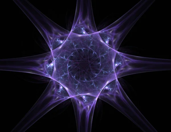 Particles of abstract fractal forms on the subject of nuclear physics science and graphic design. Geometry sacred. — Stock Photo, Image