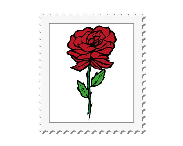 Vector postai bélyegző keret virág motívum vázlat tervezés. — Stock Vector