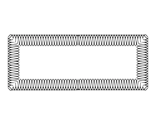 Kovová cívka ve tvaru rámu na bílém pozadí. — Stockový vektor