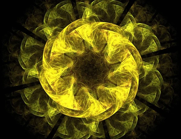 O computador gerou obras de arte fractais para design criativo, arte e entretenimento. Fundo com esferas rotativas . — Fotografia de Stock