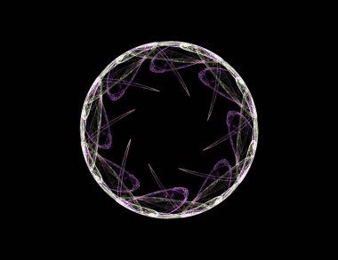 Soyut fraktal arka plan - bilgisayar tarafından oluşturulan görüntü. Dijital sanat. Daireleri merkeze doğru yakınsak.