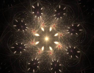 Soyut fraktal arka plan - bilgisayar tarafından oluşturulan görüntü. Dijital sanat. Daireleri merkeze doğru yakınsak.