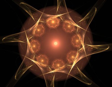 Soyut fraktal arka plan - bilgisayar tarafından oluşturulan görüntü. Dijital sanat. Daireleri merkeze doğru yakınsak.