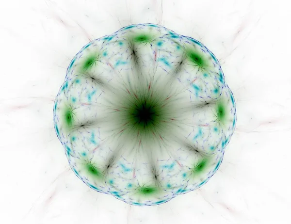 核物理学とグラフィック デザインのテーマに抽象的なフラクタル形態の粒子。神聖なジオメトリ. — ストック写真